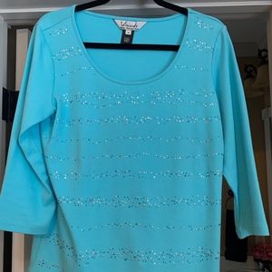 Turquoise Sequin Top